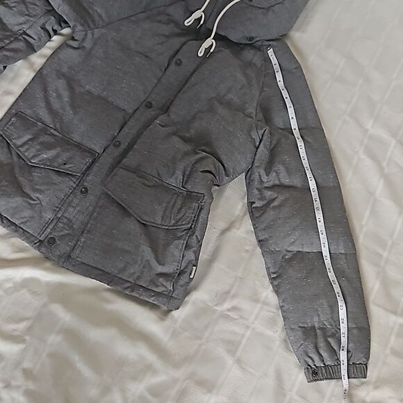 Vans Men's Puffy Zip-Up Hoodie Spring Jacket Gray Medium - Picture 13 of 16